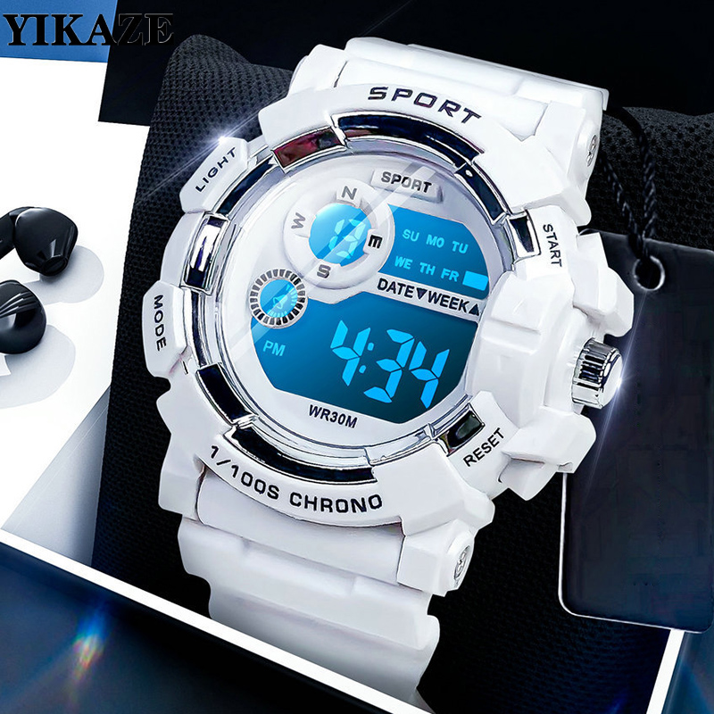 Smartwatch Digital Watches For Kid Girl - YIKAZE kinderhorloges mode lichtgevende waterdichte wekkerhorloges