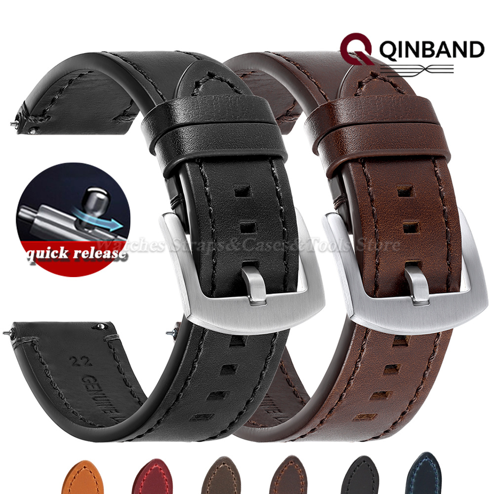 Smartwatch Vintage Watches For Women - Vintage oliewax lederen horlogeband 20mm 22mm