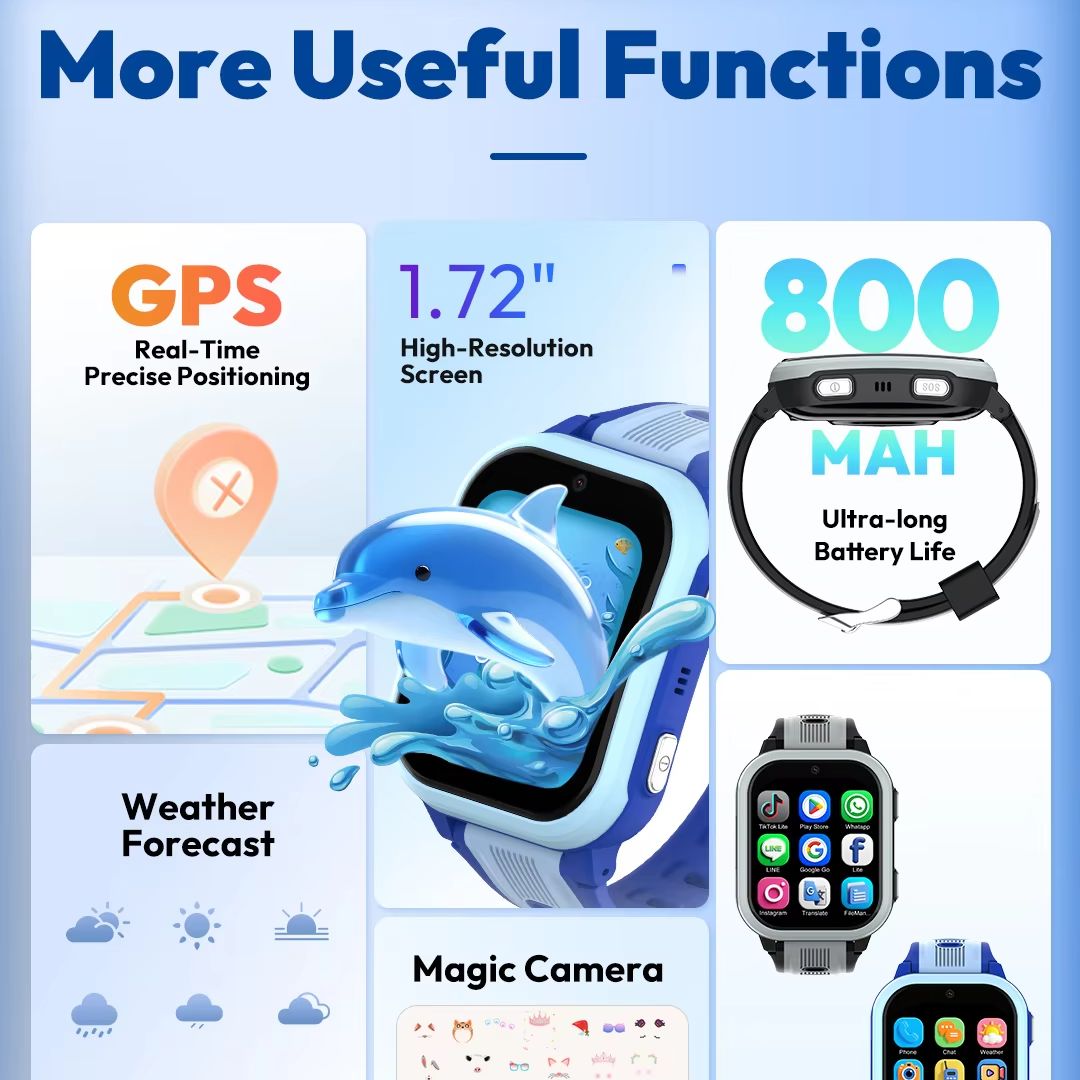 Wonlex 4G Kids Smart Watch KT4 - Smartwatch Watches For Kids With Gps recensie en prijs